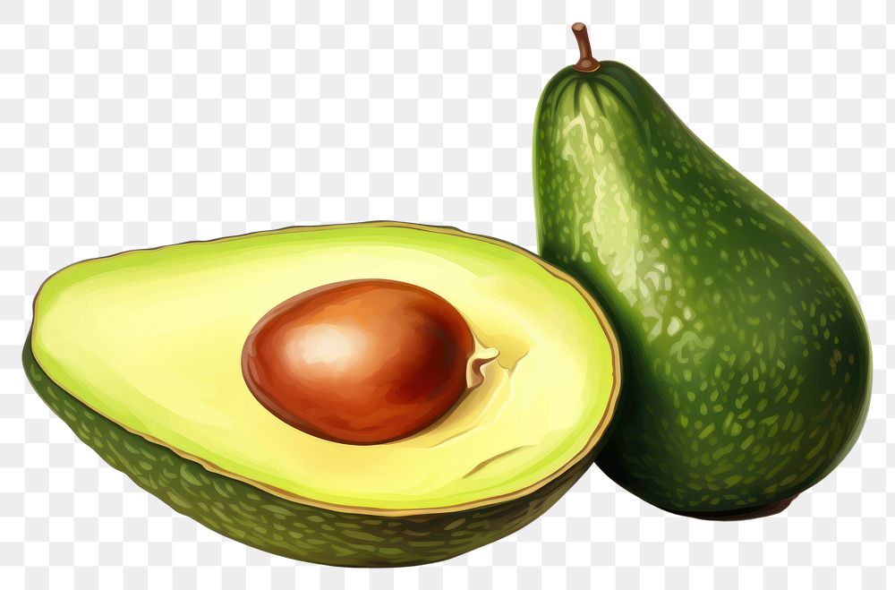 PNG Avocado fruit plant food, digital paint illustration. AI generated image