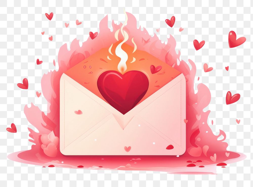 PNG  Envelope fireplace igniting glowing. AI generated Image by rawpixel.