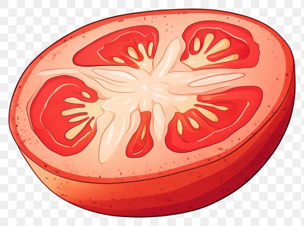 PNG Tomato vegetable slice plant, digital paint illustration. AI generated image
