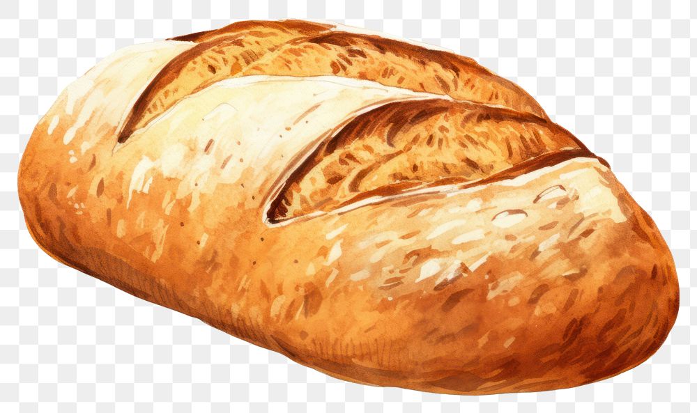 PNG Bread food viennoiserie sourdough, digital paint illustration. AI generated image
