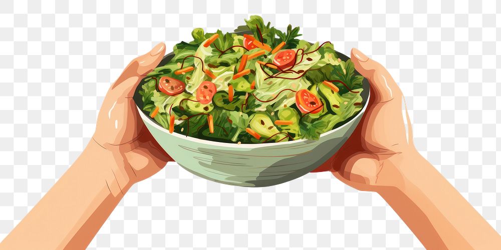 PNG Vegetable salad plate food. AI generated Image by rawpixel.