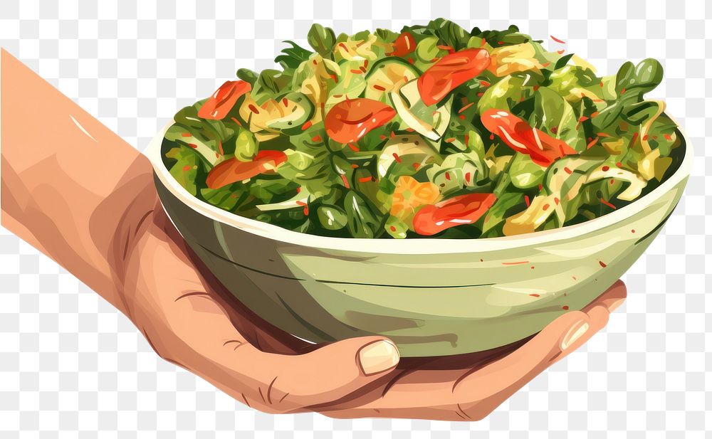 PNG Vegetable salad food hand. 