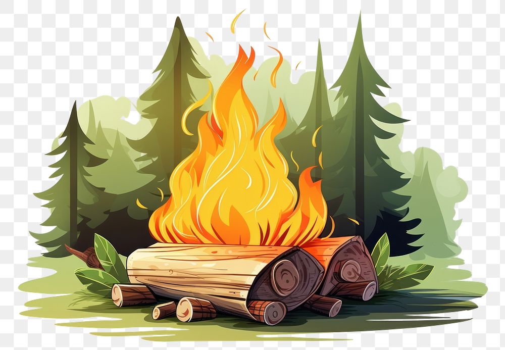 PNG  Fireplace bonfire deforestation firewood. AI generated Image by rawpixel.