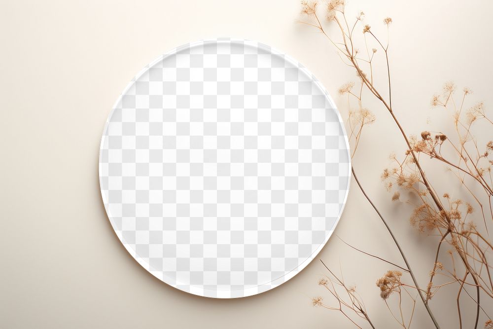 Realistic plate png transparent mockup