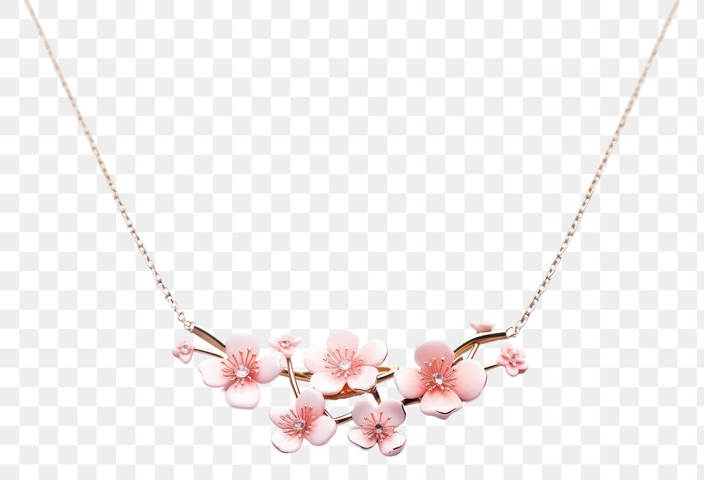 PNG  Gemstone necklace blossom jewelry. AI generated Image by rawpixel.