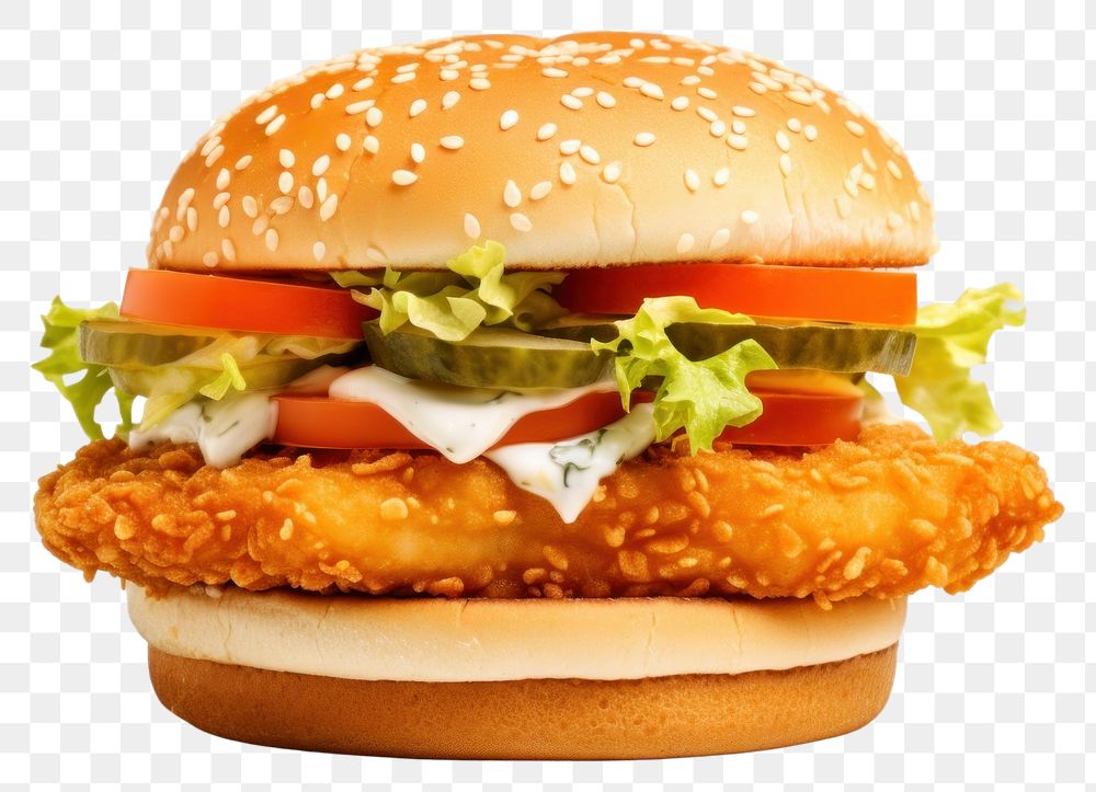 PNG Burger food fish hamburger. AI generated Image by rawpixel.