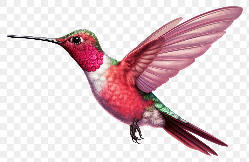 PNG Hummingbird animal beak white background. AI generated Image by rawpixel.