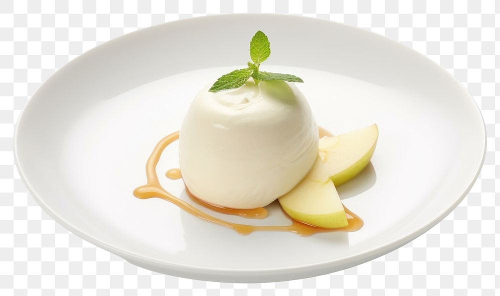 PNG Dessert plate fruit cream. AI generated Image by rawpixel.