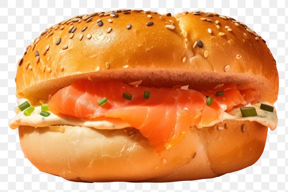 PNG Bread bagel food hamburger. AI generated Image by rawpixel.