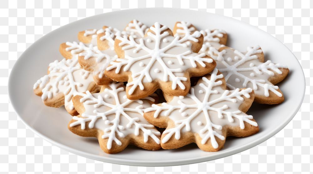 PNG Cookie plate gingerbread dessert. AI generated Image by rawpixel.