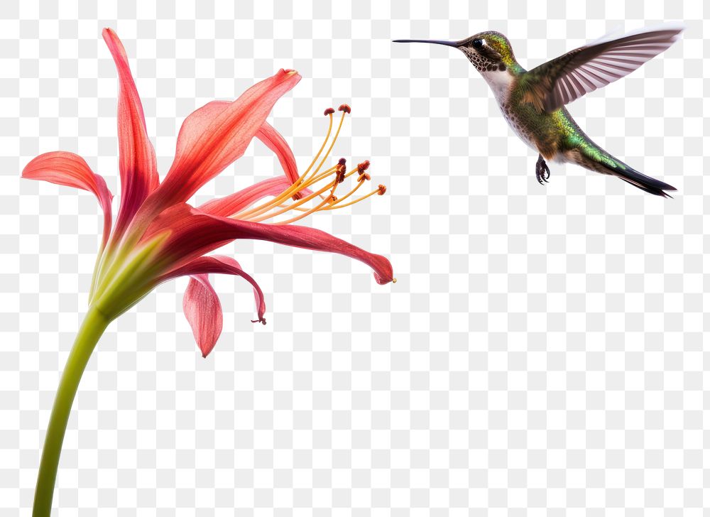 PNG Hummingbird flower animal flying. AI generated Image by rawpixel.