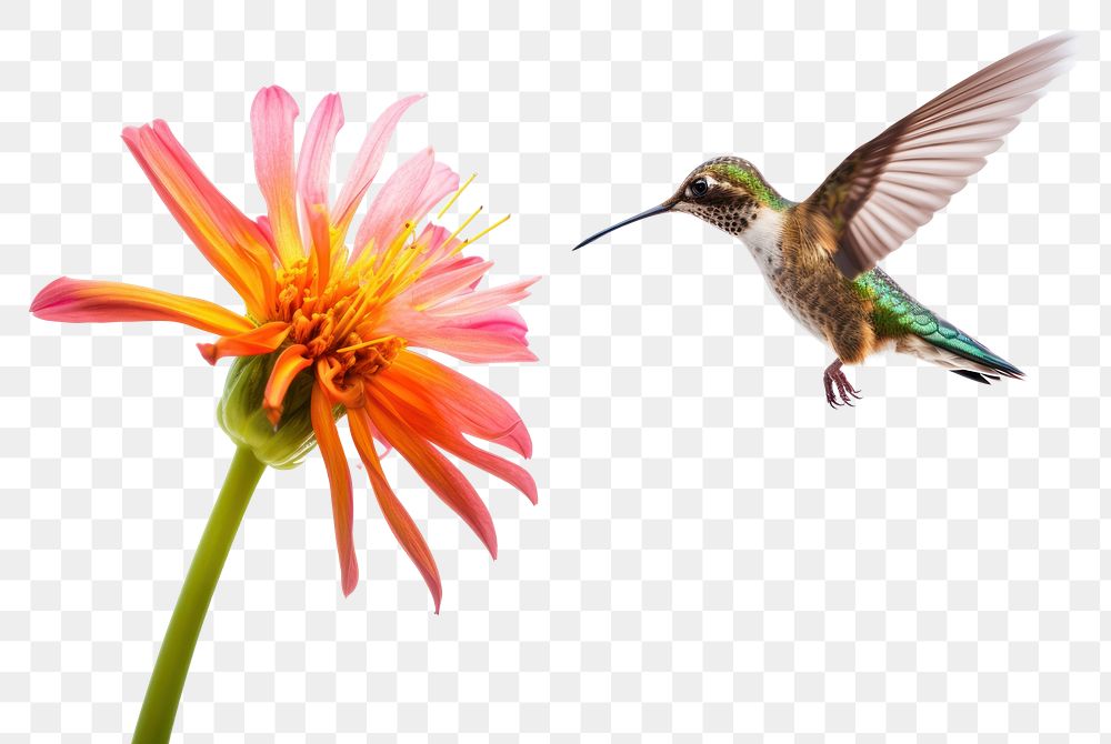 PNG Hummingbird flower animal flying. AI generated Image by rawpixel.