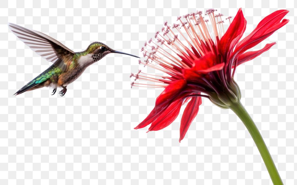 PNG Hummingbird flower animal plant. AI generated Image by rawpixel.