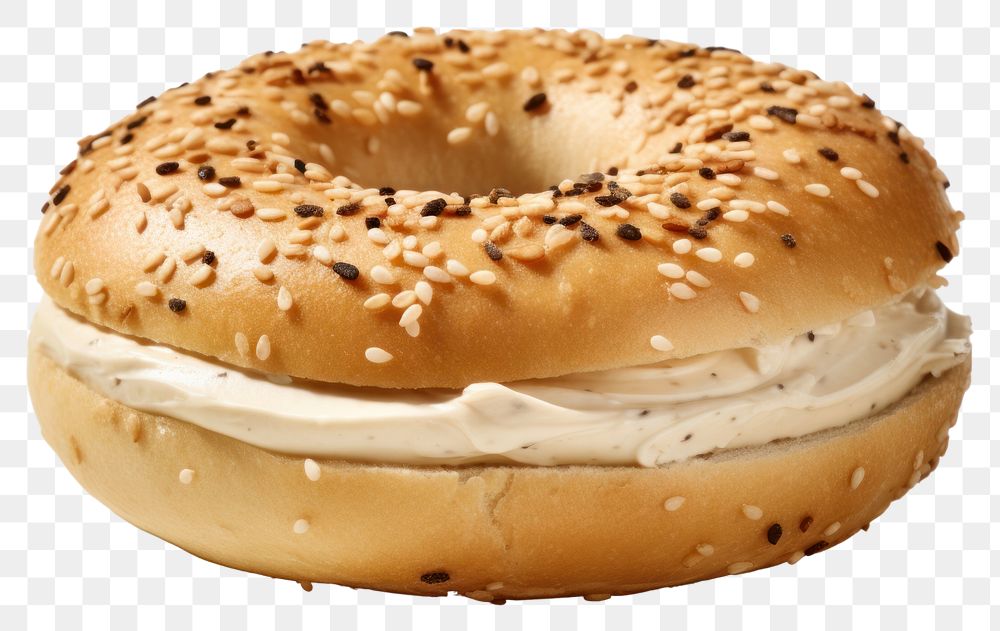 PNG Bagel cheese bread food. AI generated Image by rawpixel.
