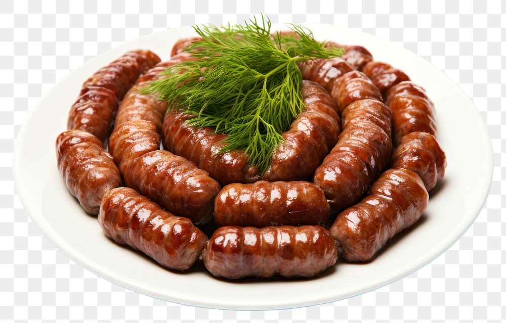 PNG Plate boerewors food white background. AI generated Image by rawpixel.