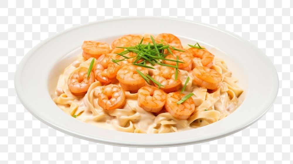 PNG Plate shrimp pasta food. AI generated Image by rawpixel.