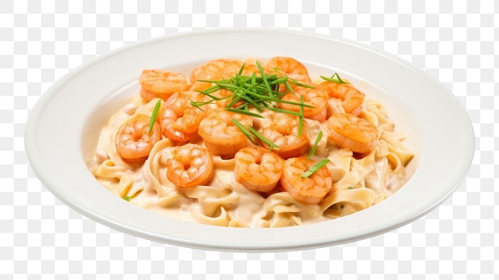 PNG Plate shrimp pasta food. 