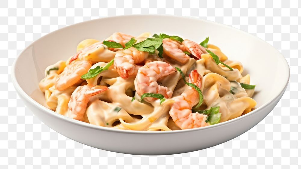 PNG Shrimp pasta plate seafood. AI generated Image by rawpixel.