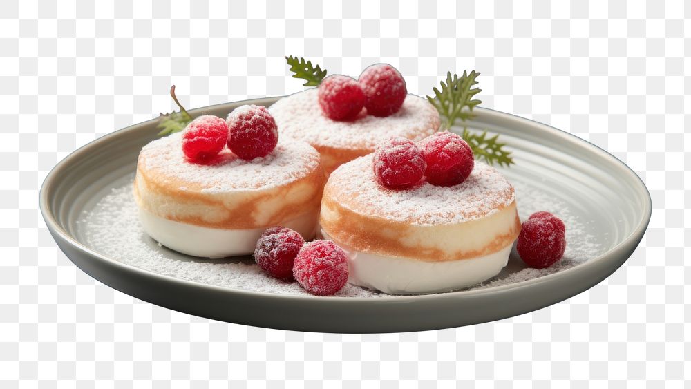 PNG Plate raspberry dessert fruit. AI generated Image by rawpixel.