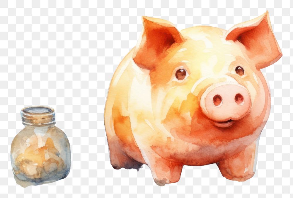 PNG Pig mammal animal piggy bank. AI generated Image by rawpixel.
