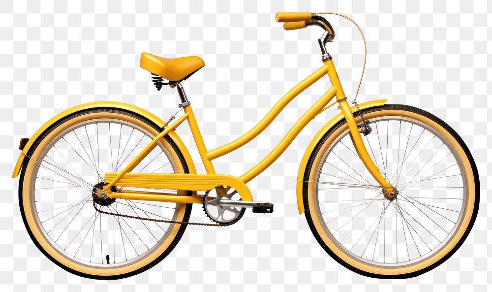 PNG Bicycle vehicle yellow wheel transparent background