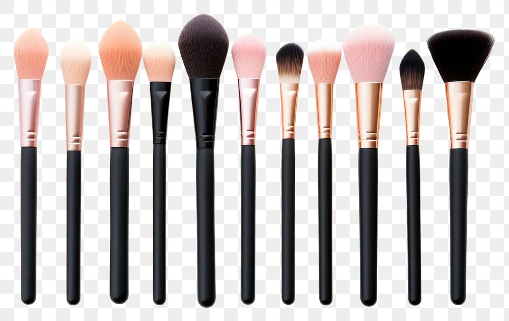 PNG Brush cosmetics tool arrangement. AI generated Image by rawpixel.