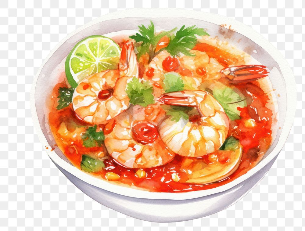 PNG Food seafood shrimp plate. AI generated Image by rawpixel.