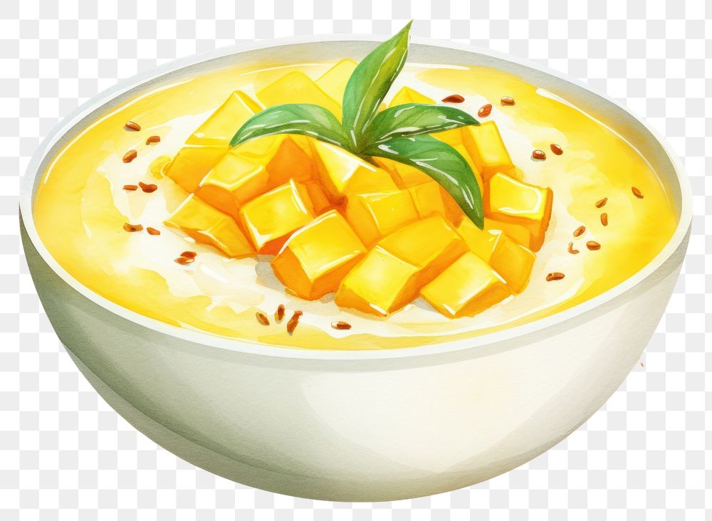 PNG Bowl mango food meal. AI generated Image by rawpixel.