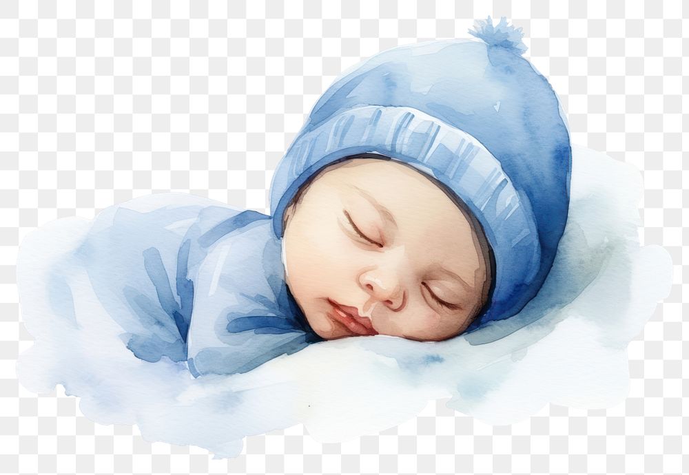 PNG Sleeping portrait newborn baby. 