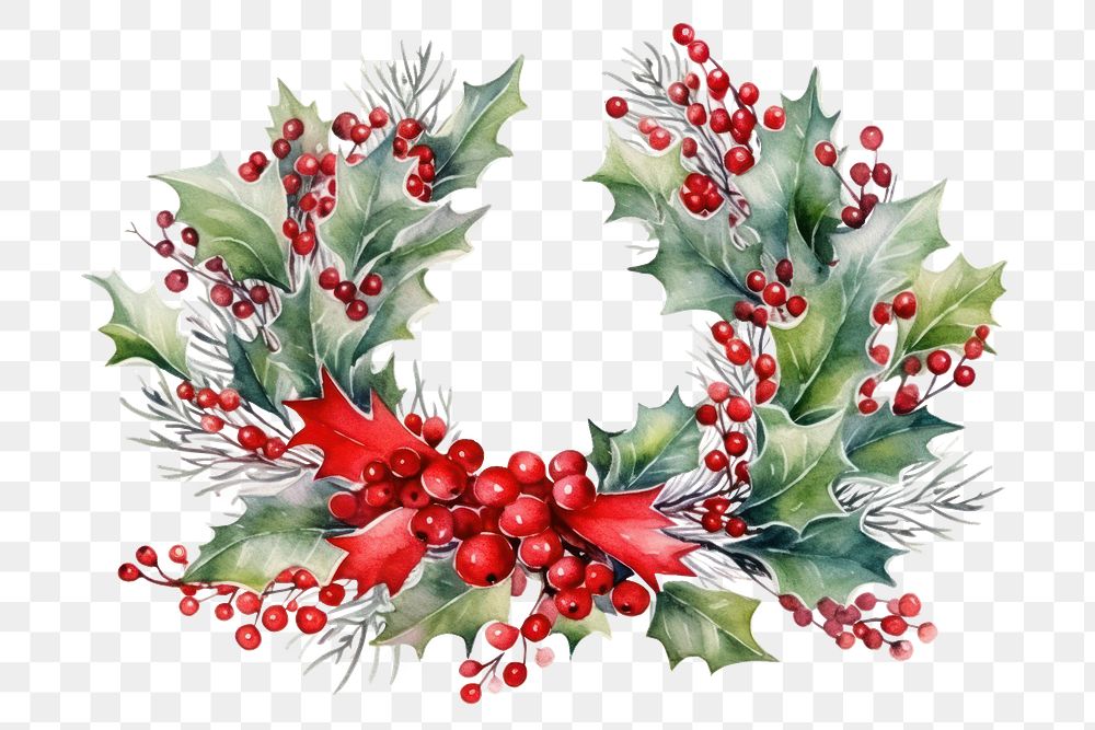PNG Wreath christmas pattern plant. | Premium PNG - rawpixel
