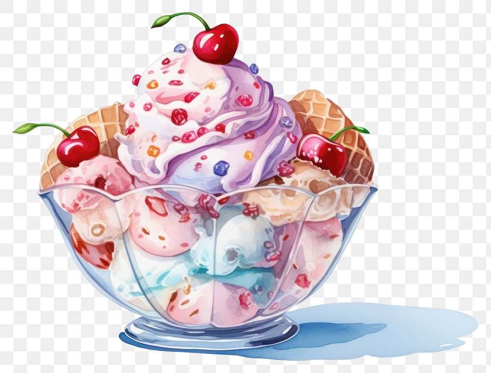 PNG Sundae cream dessert food. AI generated Image by rawpixel.