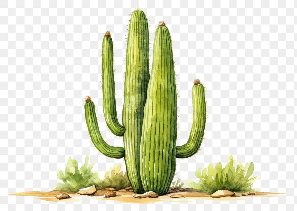 PNG Cactus plant saguaro cactus freshness. AI generated Image by rawpixel.