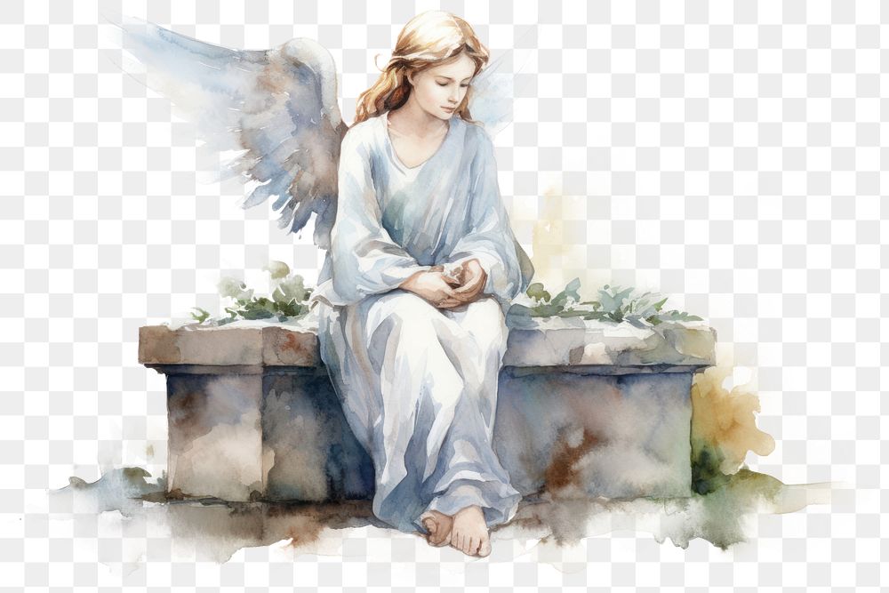 PNG Angel adult representation contemplation. AI generated Image by rawpixel.