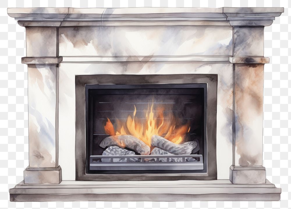PNG Fireplace hearth architecture burning. AI generated Image by rawpixel.