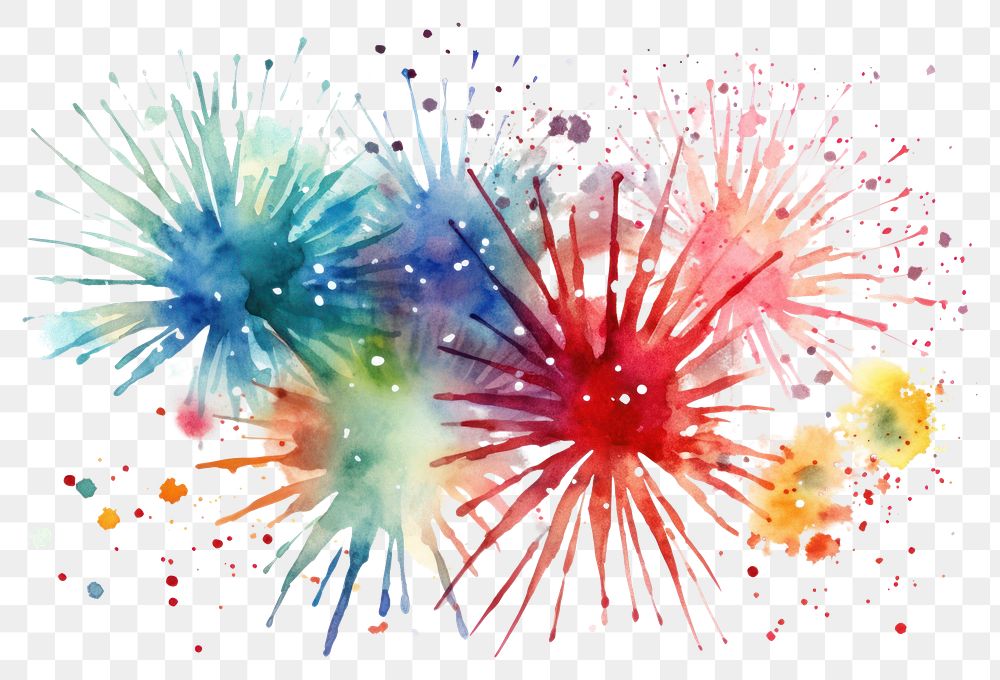 PNG Fireworks painting backgrounds celebration. 