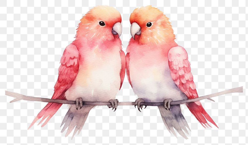 PNG Bird parrot animal love. AI generated Image by rawpixel.