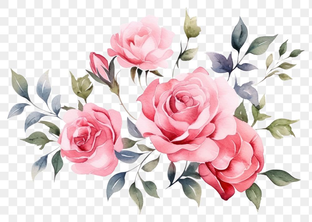 PNG Rose pattern flower plant. AI generated Image by rawpixel.