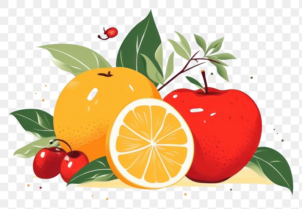 PNG Fruit grapefruit apple lemon. AI generated Image by rawpixel.