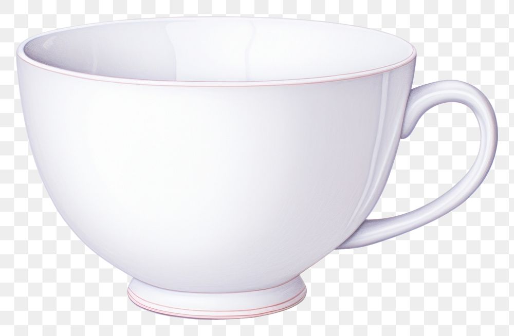 PNG Cup porcelain drink mug, digital paint illustration.