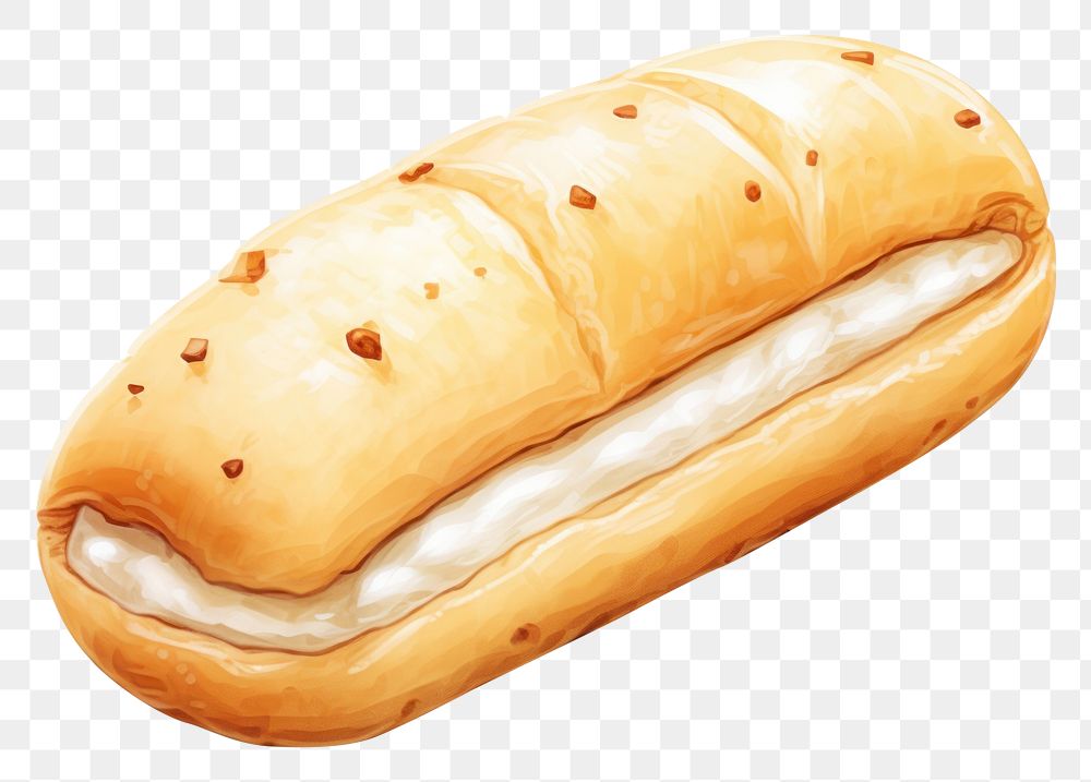 PNG Bread food white background bratwurst, digital paint illustration. AI generated image