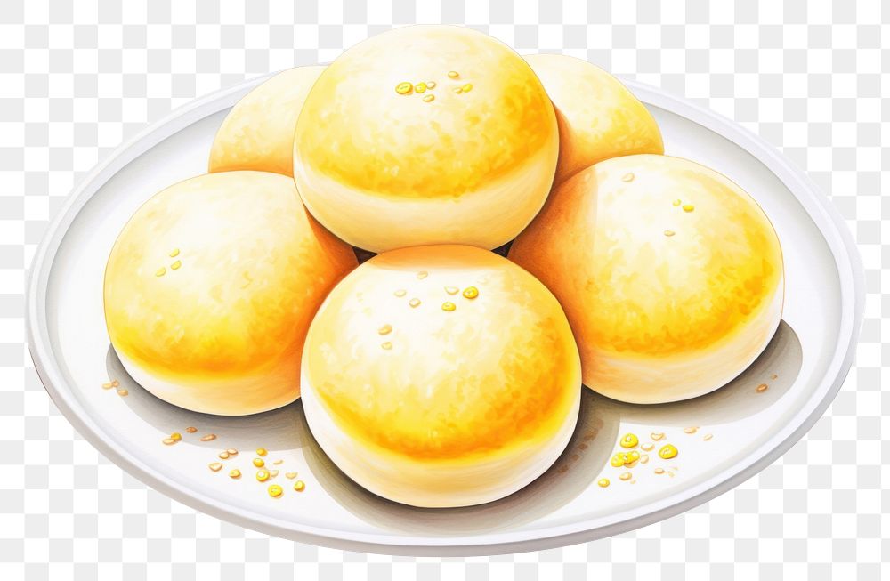 PNG Plate food egg bread, digital paint illustration. AI generated image