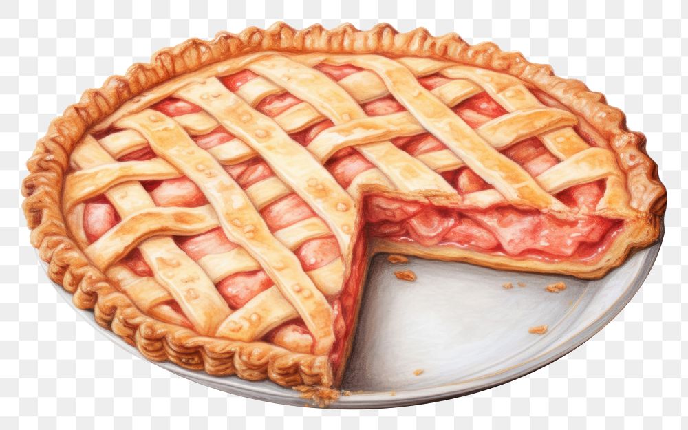 PNG Pie dessert food tart, digital paint illustration. AI generated image