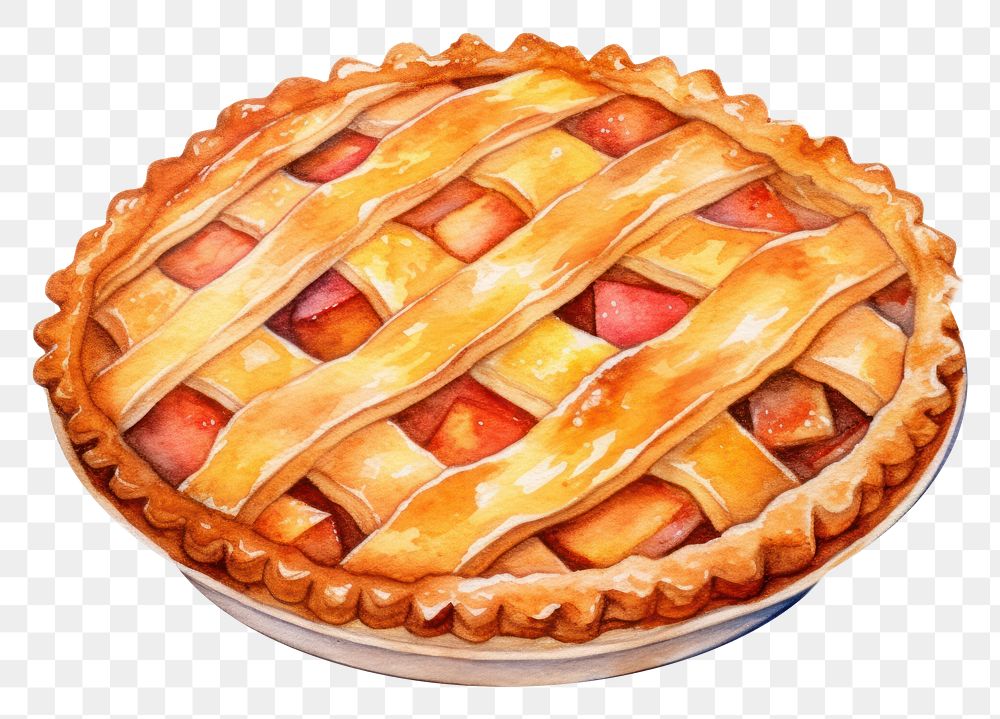 PNG Pie dessert food cake, digital paint illustration. AI generated image