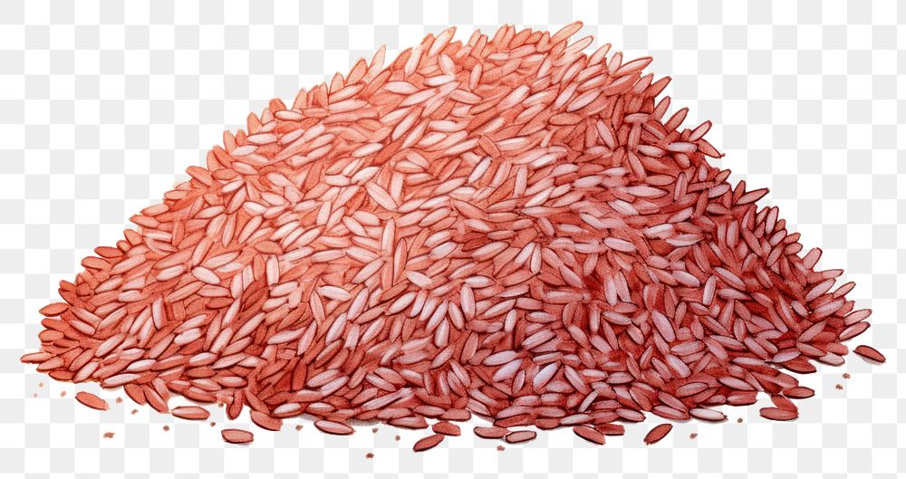 PNG Rice food red white background, digital paint illustration. AI generated image