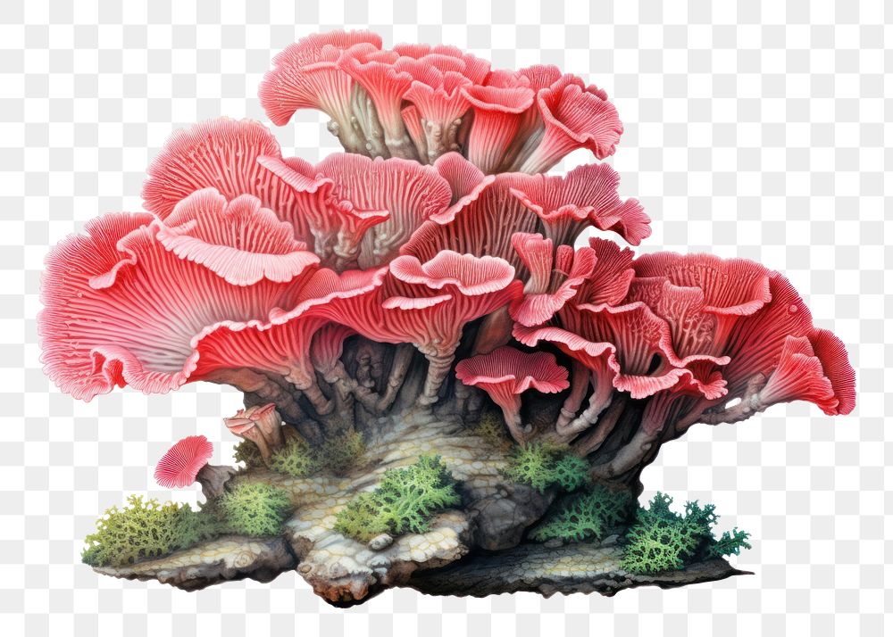 PNG Mushroom fungus plant auricularia, digital paint illustration. AI generated image