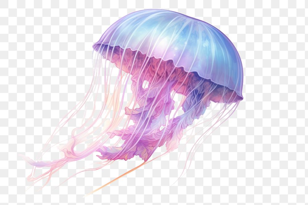 Jellyfish invertebrate transparent underwater. 