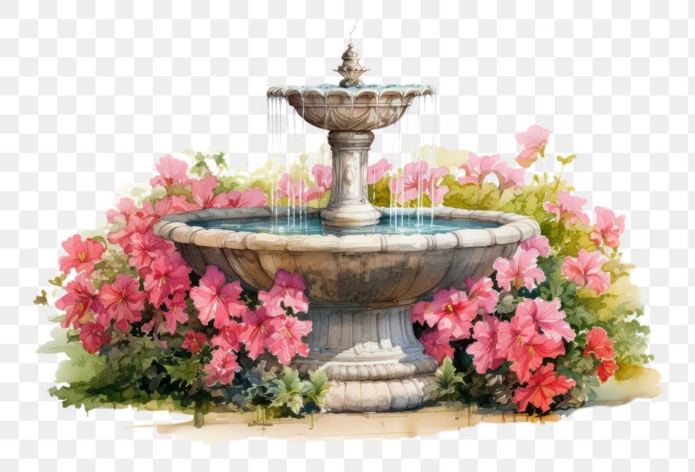 Architecture fountain flower plant