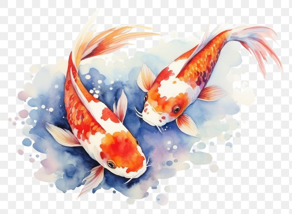 PNG Fish koi animal underwater. 