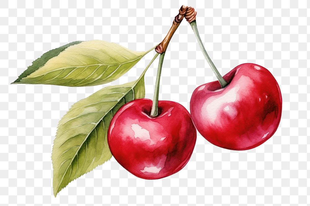PNG Cherry fruit apple plant. AI generated Image by rawpixel.