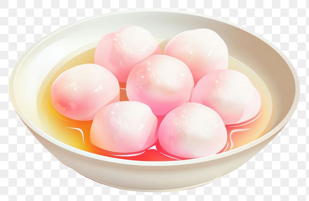 PNG Food bowl ball egg, digital paint illustration. AI generated image